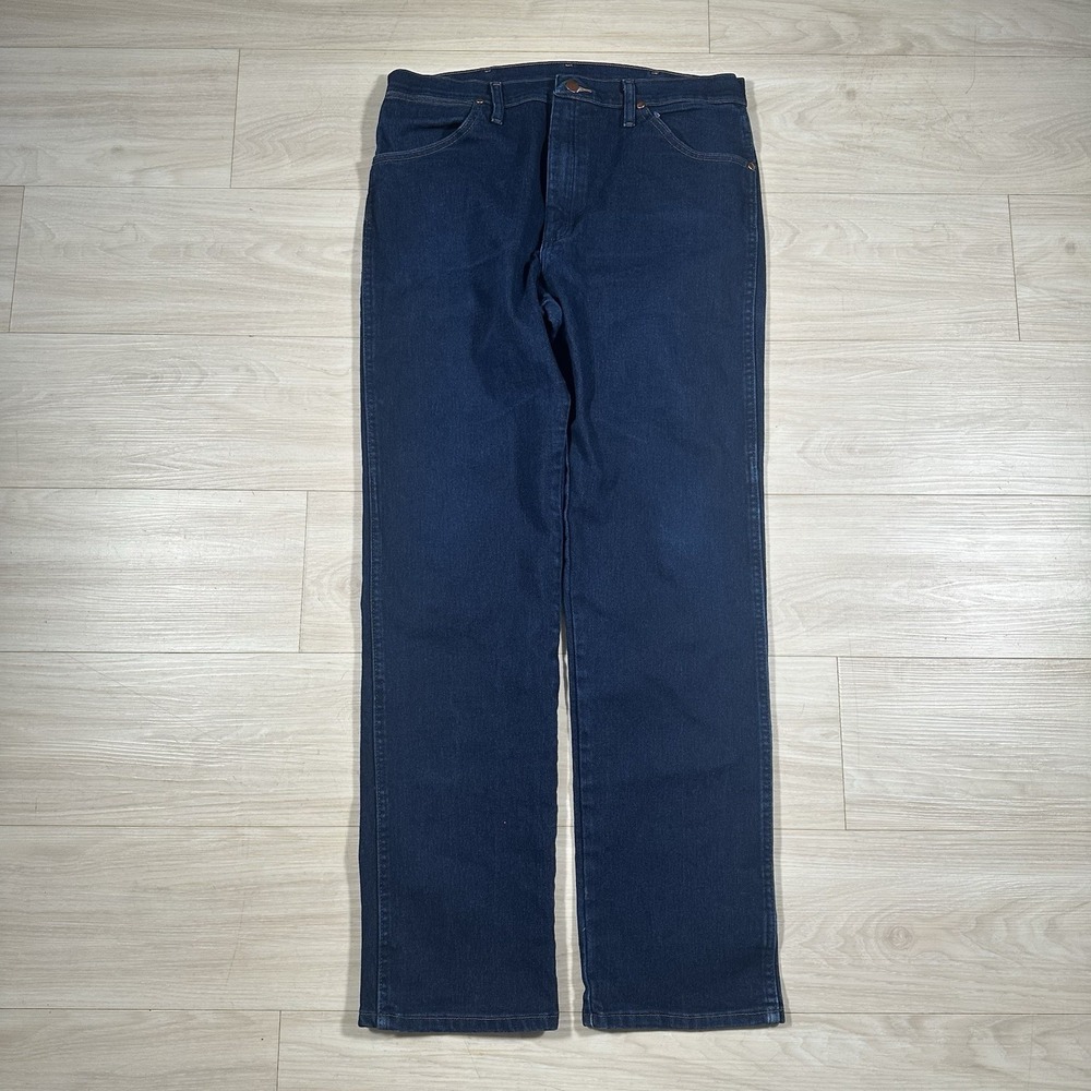 Y2K Wrangler Jeans Mens Size 34x34 Dark Wash Denim Cowboy Cut 13MWZ Western Work